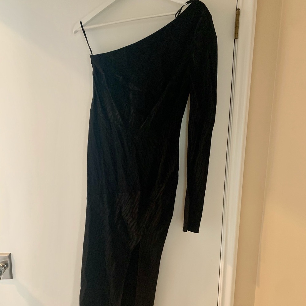 BEC & BRIDGE Asymmetric Silk Midi Dress